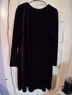 Burgundy 18 TALL Velvet Type Longsleeve Dress